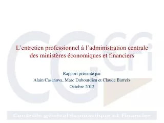L’entretien professionnel à l’administration centrale des ministères économiques et financiers