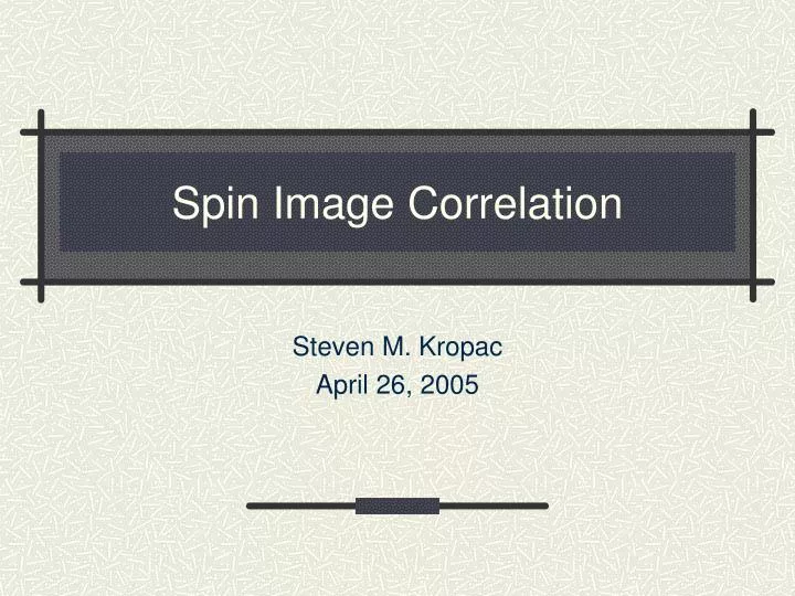 spin image correlation