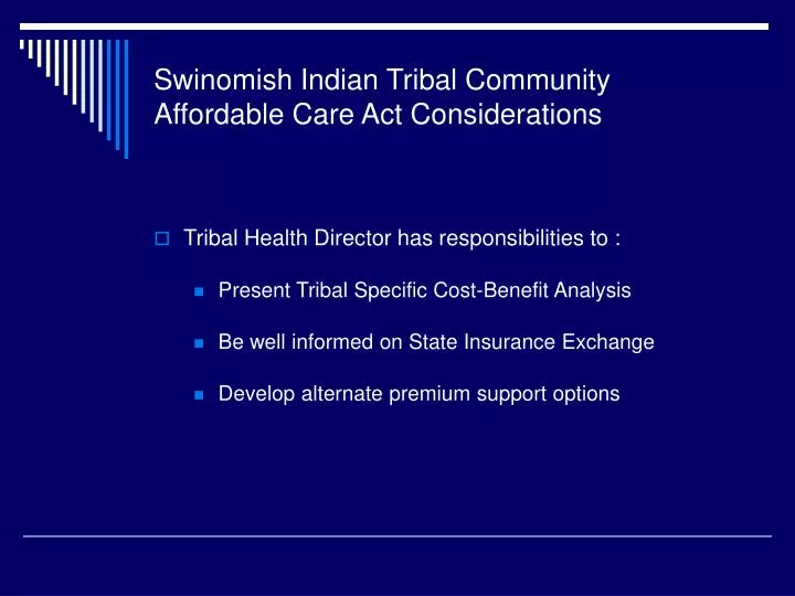 swinomish indian tribal community affordable care act considerations