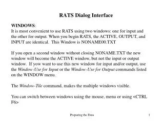 RATS Dialog Interface