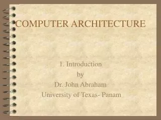 COMPUTER ARCHITECTURE