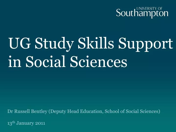 ug study skills support in social sciences