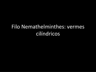 Filo Nemathelminthes: vermes cilíndricos