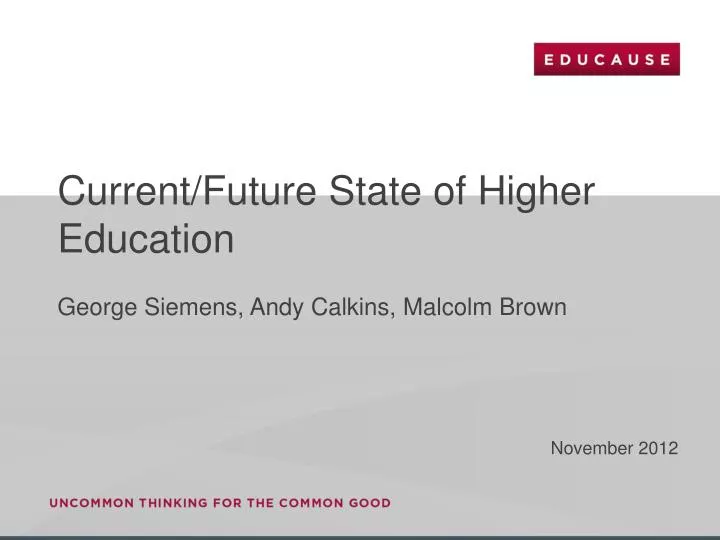 current future state of higher education