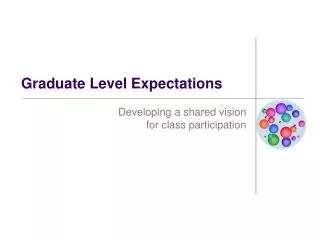 Graduate Level Expectations