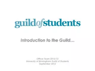 Introduction to the Guild…