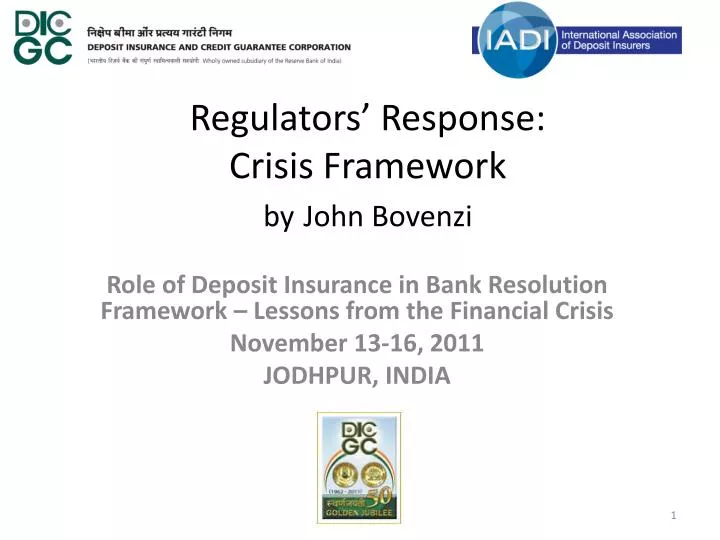 regulators response crisis framework by john bovenzi