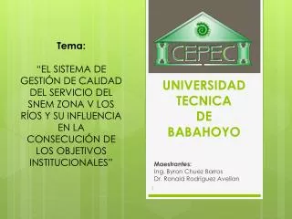 UNIVERSIDAD TECNICA DE BABAHOYO