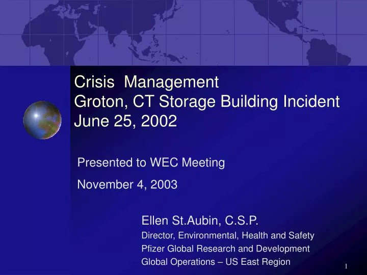 crisis management groton ct storage building incident june 25 2002
