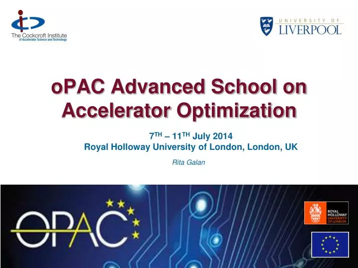 opac advanced school on accelerator optimization