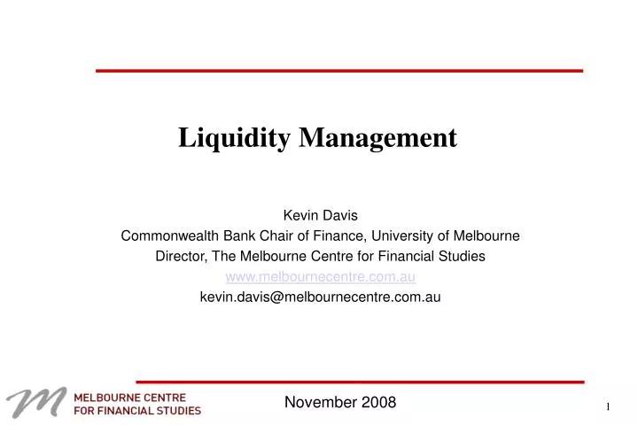 liquidity management