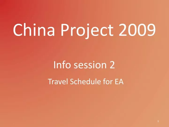 china project 2009
