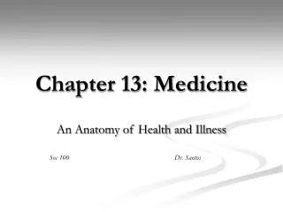 Chapter 13: Medicine
