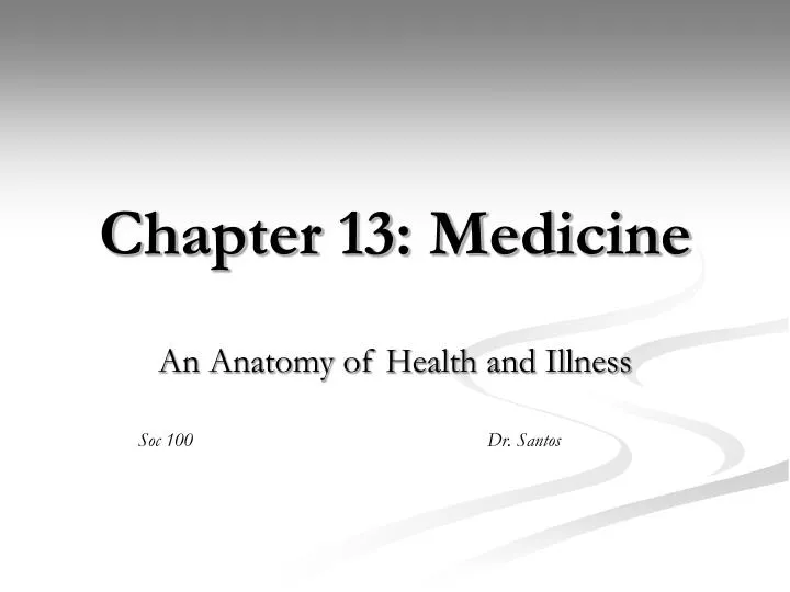 chapter 13 medicine