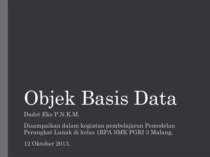 objek basis data