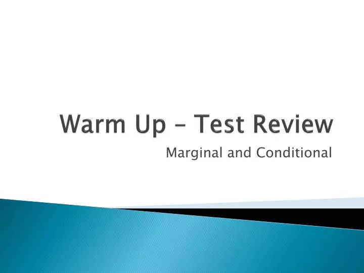 warm up test review