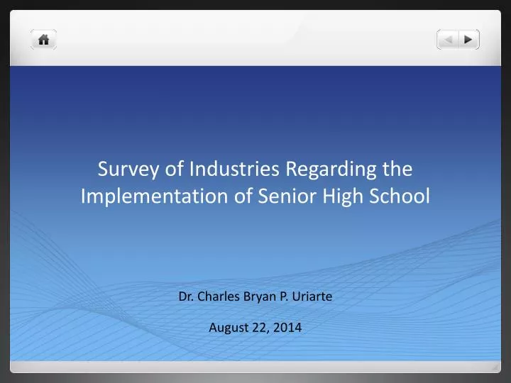 survey of industries regarding the implementation of senior high school