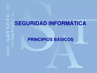 SEGURIDAD INFORMÁTICA PRINCIPIOS BÁSICOS
