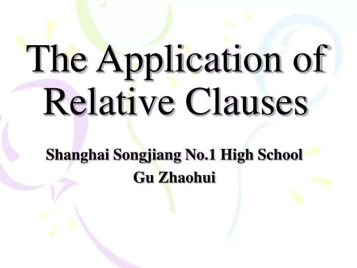the application of relative clauses