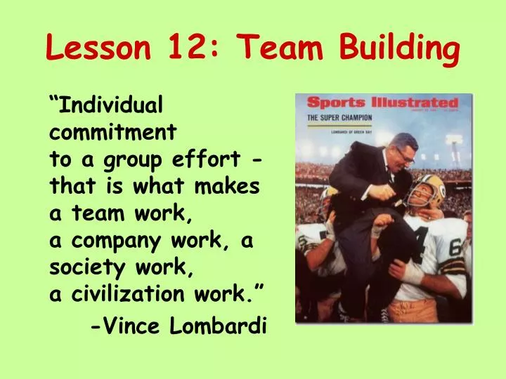 lesson 12 team building