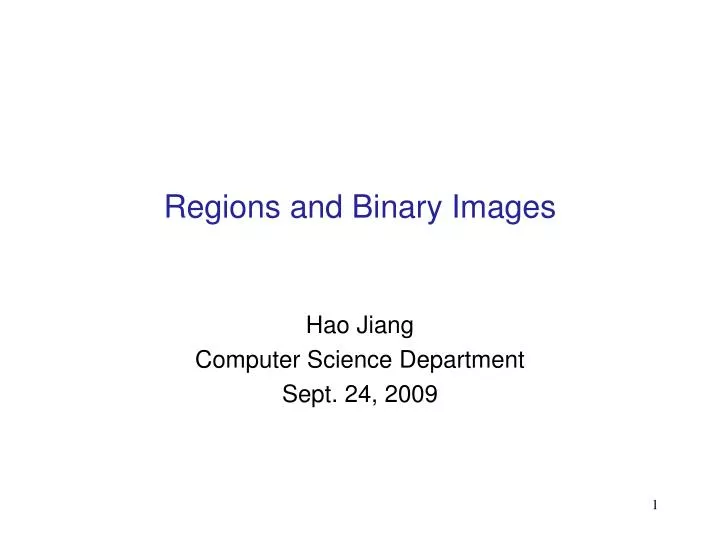 regions and binary images