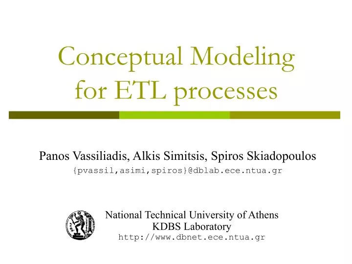 conceptual modeling for etl processes