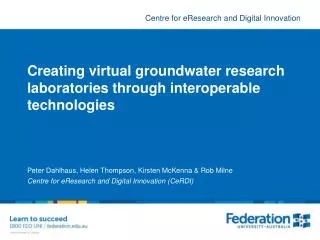 Creating virtual groundwater research laboratories through interoperable technologies