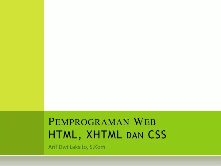 pemprograman web html xhtml dan css