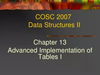 COSC 2007 Data Structures II
