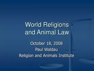 World Religions and Animal Law