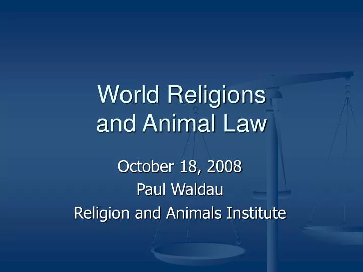 world religions and animal law