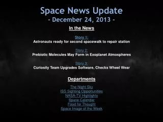 Space News Update - December 24, 2013 -