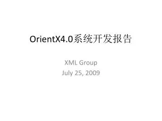 OrientX4.0 系统开发报告