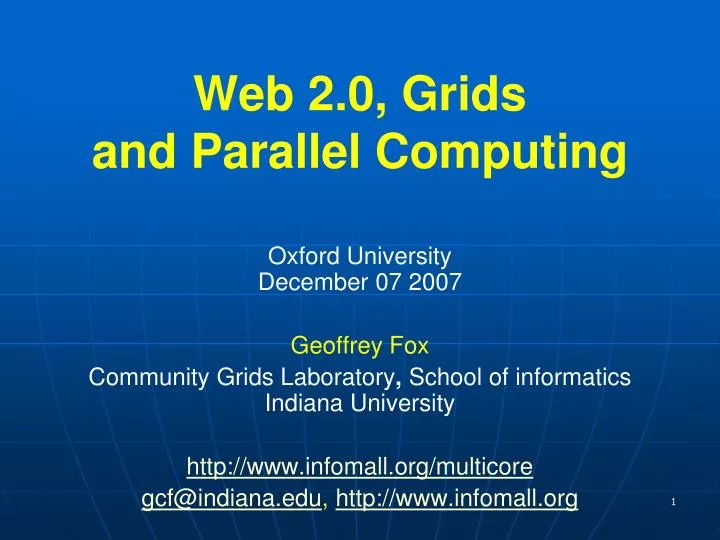 web 2 0 grids and parallel computing