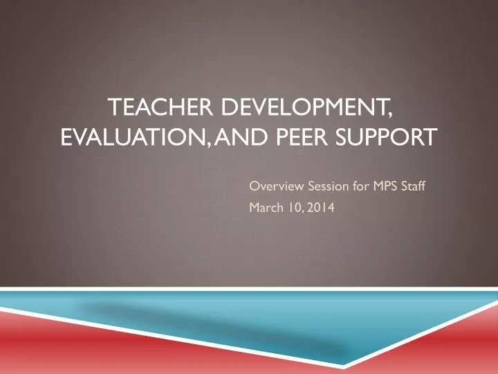 teacher development evaluation and peer support