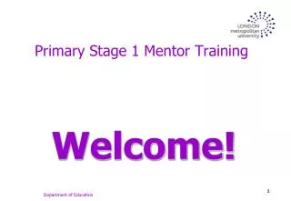 Primary Stage 1 Mentor Training