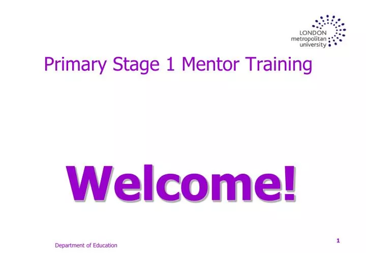 primary stage 1 mentor training