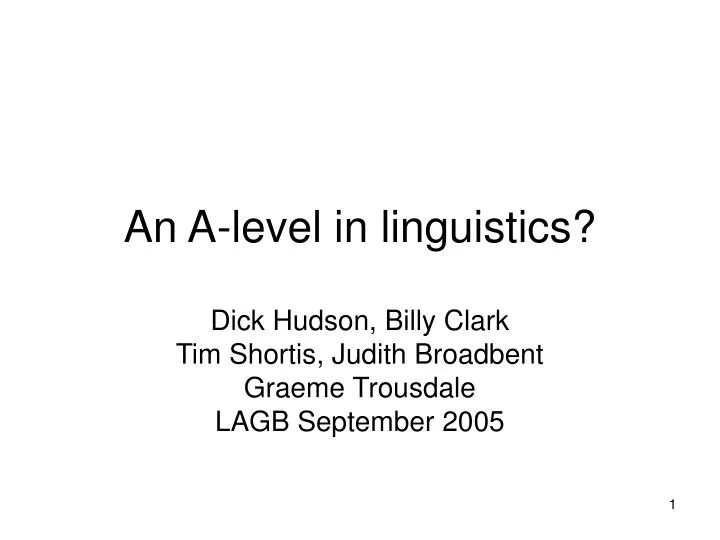 an a level in linguistics