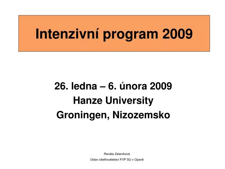 intenzivn program 2009