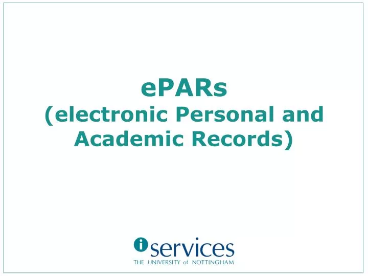 epars electronic personal and academic records