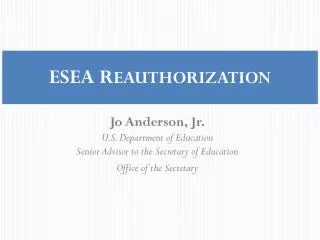 ESEA R EAUTHORIZATION
