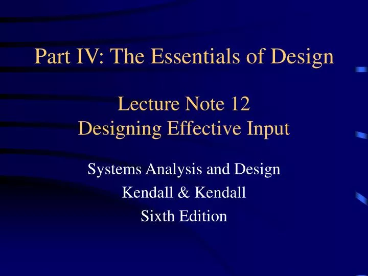 lecture note 12 designing effective input