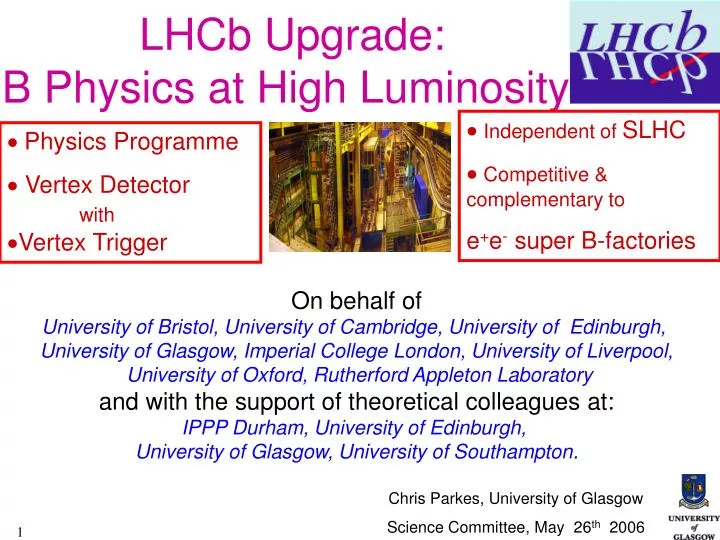 lhcb upgrade b physics at high luminosity