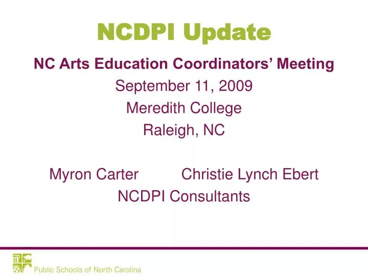 ncdpi update