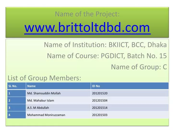 name of the project www brittoltdbd com