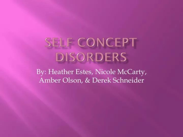 self concept disorders