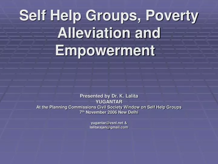 self help groups poverty alleviation and empowerment