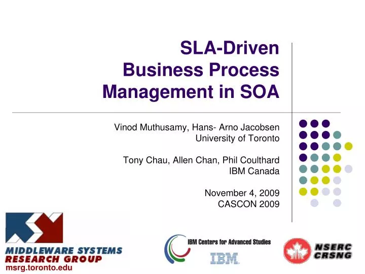 sla driven business process management in soa
