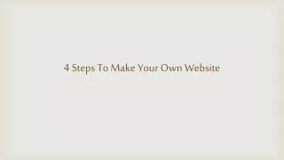 4 steps to make your own website
