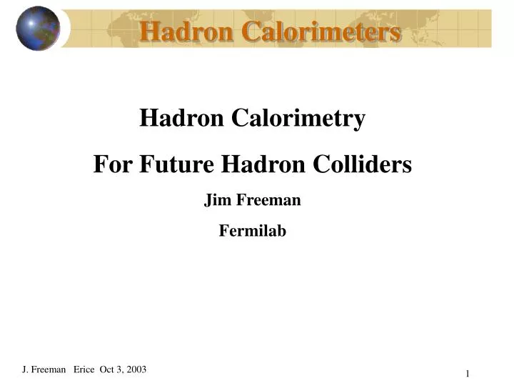 hadron calorimeters
